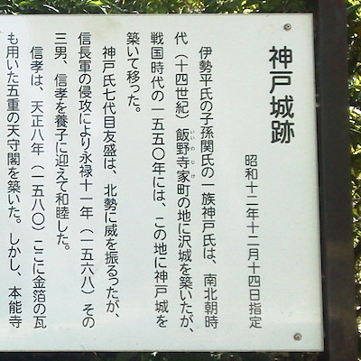 神戸城の案内板 | 神戸城